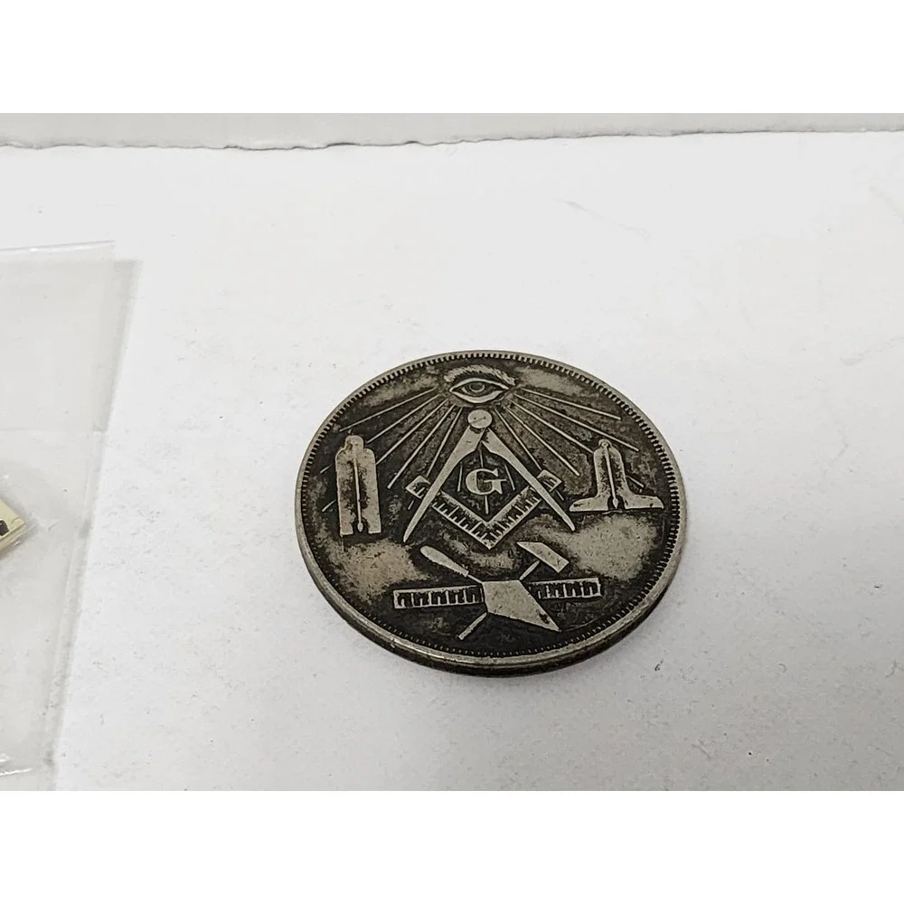 Antique 1894 Made A Mason Token Engraved Harmony Lodge No. 17 Walter G. Gleason
